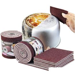 Sponges Scouring Pads Magic Cleaning Household Kitchen Utensils Pot Rust And Oil Wash Emery Sponge Drop Delivery Home Garden House Dhzuh