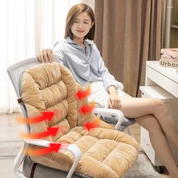 Pillow Office Winter Plush Warm Chair Removable And Washable Student Thickened Backrest Integrated Seat Floor