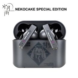 Earphones MoonDrop NEKOCAKE SPECIAL EDITION Wireless Bluetooth Earphone Sport Earbuds ACHTACHT 88MM Flak36 Limited Headset Charging Box