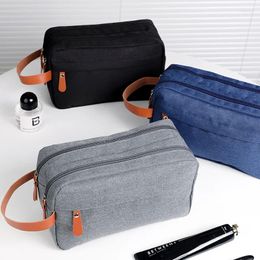 Cosmetic Bags Men Travel Bag Zipper Makeup Oxford Cosmetics Organizer Storage Pouch Large Capacity Three Layer Wash Handbag