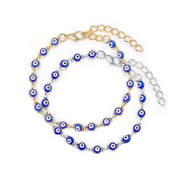 Women Lucky Turkish Evil Blue Eye Bracelets Lover Couple Jewellery Chain Bracelet For Gift Drop Delivery Otlun