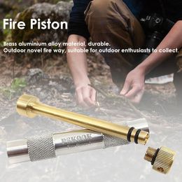 Brass Fire Piston Kit Outdoor Emergency Tools Flame Maker Starter Tube 240112