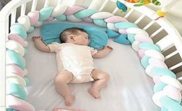 Children039s Playpen Baby Bed Bumper Room Decor Long Strip Weaving Plush Crib Protector Infant knotted Fence Kids Safety Barrie1987408