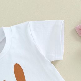 Clothing Sets Baby Easter Outfit Toddler Boy Girl Short Sleeve Hip Hop T-shirt Top Pants Set Ear Summer Clothes