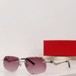 sunglasses for women designer cartHead Composite Metal Rimless Optical Frame Classic Rectangle Square Luxury gold sunshade