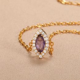 Pendant Necklaces Fashion 12 Month Color Crystal Waterdrop Necklace For Women Shiny Zirconia Teardrop Choker Jewelry Collier Gifr