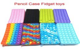 Creative New toys Silicone Push Pencil Case Rectangular Press Bubble Decompression Study Stationery Storage Bag2843310