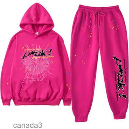 Men's Tracksuits Sp5der Young Thug 555555 Men Women Hoodie High Quality Foam Print Spider Web Graphic Pink Sweatshirts Pullovers RGZ3 XMGQ