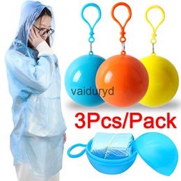 Raincoats Rain Wear Portable Raincoat Ball with Hook Convenient Disposable Thick Outdoor Emergency Waterproof Colourful Rain Ponchos Balls for Adultsvaiduryd