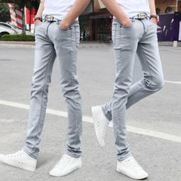 Men's Jeans Straight Leg Long Trousers Pockets Spring Skinny Simple Men Denim Pencil Pants Streetwear