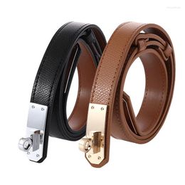 Belts Women's Double-sided Leather Buckle Automatic Adjustable Belt Elegant Jeans Wild Waistband