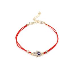 Charm Bracelets Evil Eye Palm Braided Bracelet Cross Red Rope Woven Bracelets For Women Men Wholesale Drop Delivery Jewellery Bracelets Dhrks