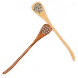 Spoons Cute Wood Carving Kitchen Flatware Honey Stirring Honeycomb Carved Dipper LX8177