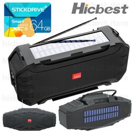 Speakers Solar Charging Wireless Speaker With FM Radio LED Flashlight TF Card Support Outdoor Solar Power Blutooth Speaker Beach Boombox