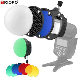 Cameras Triopo Magdome Colour Filter, Reflector, Honeycomb, Diffuser Ball Kits for Godox Tt600 Tt685 V860ii Yn560iii/iv Flash Vs Akr1