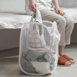 Laundry Bags Breathable Home Bag With Handle Hollow Out Sundries Organizer Clothes Storage Basket Household Supplies