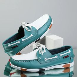 Mens Casual Genuine Suede Leather Docksides Classic Boat Shoes Loafers Shoes Unisex Handmade shoes High Quality 240112
