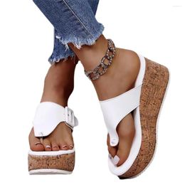 Slippers 2024 Summer Large Size Flip-flops Casual Fashion Wide-brimmed Women's Thick-soled Women Shoes