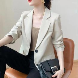 Women's Suits Women Business Coat Lady Office Stylish Suit Solid Color Turn-down Collar Single-breasted For