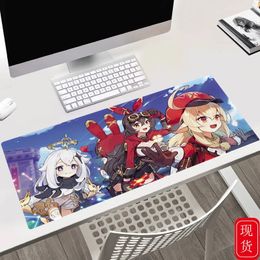 Genshin Impact Game Mouse Pad Cartoon Office Home Office Desk Pad 40X90X0.3CM Large Size Mouse Pad 240113