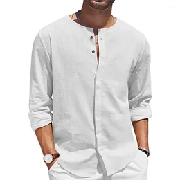 Men's Casual Shirts Brand Fashion High Quality Top Shirt Blouse Button Long Sleeve Male Polyester Regular Vacation For Men