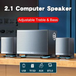 Speakers 2022 LED Home Theater System Computer Combination Bluetooth Speakers AUX Bass Subwoofer USB Wired Wireless SoundBar For PC TV