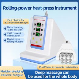 2024 Trendy Rolling Power Heat Press Instrument EMS Rotation Pain Relief Body Massage Micro Current Fat Loss Thinning Dredging Meridian Machine