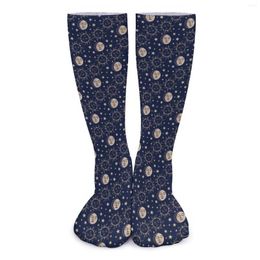 Women Socks Sun Moon Stockings Couple Vintage Print Comfortable Novelty Outdoor Anti Slip Graphic Gift