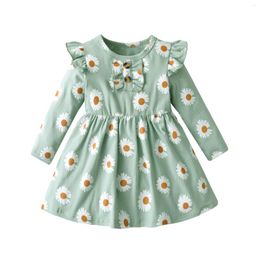 Girl Dresses Kids Casual Dress Clothing For Girls 2024 Spring Autumn Toddler Cotton Long Sleeve Cute Princess Children 1-4Y