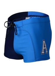 sexy swimming trunks a letter print men swimwear lace up patchwork color briefs beach shorts pool swimsuit mens swim trunk7720824