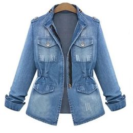 Christmas Europe and The United States Ladies Denim Jacket Skinny Women Winter Clothes Female 240112