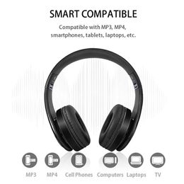 Earphones Headset Music Headphone Hifi Stereo Wireless Bluetooth Earpiece Foldable Sport Earphone Fm with Mic Handsfree Support Sd Card