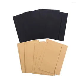 Gift Wrap 10 Pcs/Pack 16cmx11cm Kraft Black Paper Envelope Message Card Letter Stationary Storage Gift1