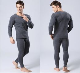 Whole Winter Mens Warm Thermal Underwear Mens Long Johns Sexy Black Thermal Underwear Sets Thick Plus Velvet Long Johns For M7375580