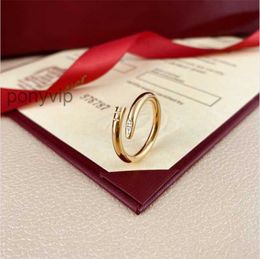 Designer Love Rings for Womens Couple Jewelry Steel with Diamonds Single Nail Band Rings Fashion Street Classic Gold Silver Rose Color Optional Size 510 4Y 4YOX