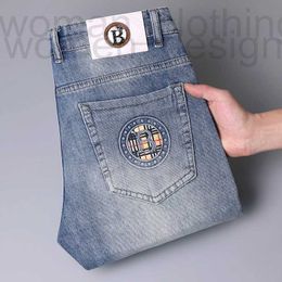 Designer Men's Jeans Spring and summer new jeans men's light luxury Korean version thin elastic small foot slimming brand wear VPWI IZOI