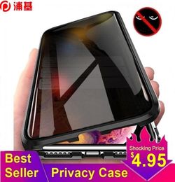 Privacy Magnetic Case For Iphone XS XR X 6 7 8 Plus SE 11 Pro MAX Magnet Metal Tempered Glass Cover 360 Protective3101952