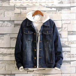 Men's Streetwear Denim Jackets Spring Autumn Korean Trendy Bluer Jeans Casual Coat Slim Fit Denim Tops Large Size S-4XL Clothing 240113