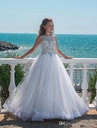 Lovely Ball Gown Flower Girl Dresses Lace Appliques Girls Pageant Birthday Dress Custom Made Kids Formal Dress8664956