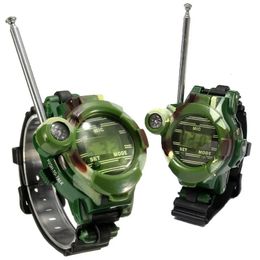 Outdoor walkie camouflage interphone watch toy family play game electric intercom strong range clock toy gift 240113