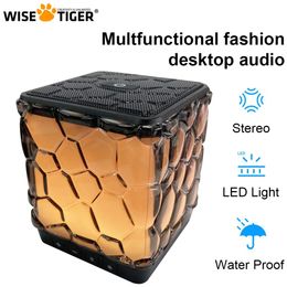 Speakers WISETIGER Mini Bluetooth Speaker Portable Waterproof Speaker LED Light Desktop Audio Wireless Car Audio Outdoor Camping Speaker