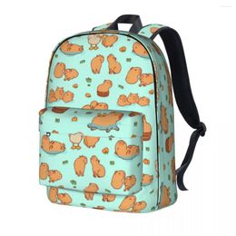 Backpack Cute Capybara Giant Rodent Funny Outdoor Backpacks Student Elegant High School Bags Colourful Lightweight Rucksack