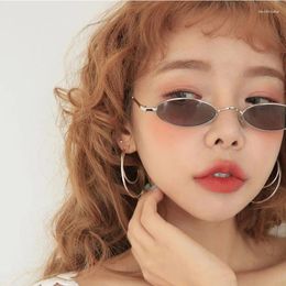 Sunglasses Fashion Trendy Woman Sun Glasses Oval Shape Stylish Metal Frame Men Women Vintage Retro Sunglass Female