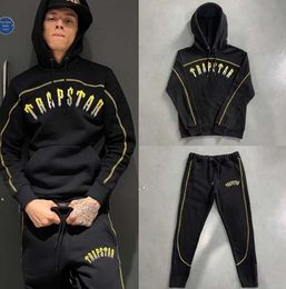2024ss Men's Tracksuits Trapstar Men Women Hoody Pants Set High Quality Gradient Embroidered Fleece Hoodie Sweatshirt Suit 221011