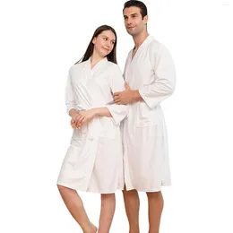 Women's Sleepwear Robe Autumn Couple Mid Length Water Absorbent Bathrobe Sexy Kimono Pyjama Female Solid For Women 3x