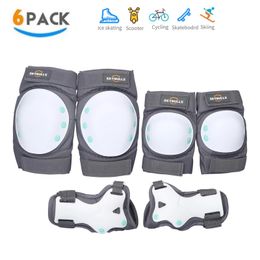 Gear 6 IN 1 Skateboard Roller Skating Protective Gear Elbow Knee Pads Wrist Guard Cycling Riding Knee Protector for Kids Adult