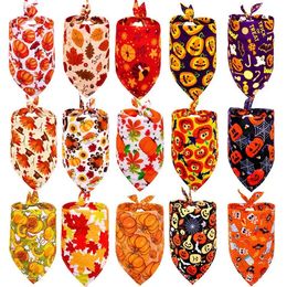 30PCS Dog Bandana Fall Pet Supplies Halloween Small Cat Puppy Bandanas Scarf Thanksgiving Dogs 240113