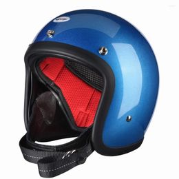 Motorcycle Helmets Moon Blue Wear-Resistant Open Face Retro Biker Helmet Breathable Head Protection Anti-Fall Motocross Accessories