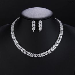 Necklace Earrings Set Luxury Bridal Jewellery CZ Crystal And Earring Suitable For Wedding Dinner Girlfriend Gift CN10273