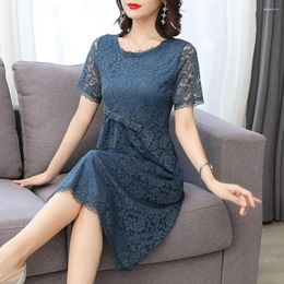 Casual Dresses Fashion Women Tierred Black Chiffon Dress Spring Summer Big Size Lace Patchwork Midi All-match Chic Sundress 2024